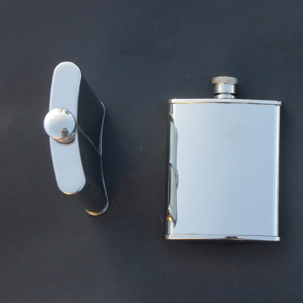 New-8oz POLISHED Stainless Steel Hip Flask